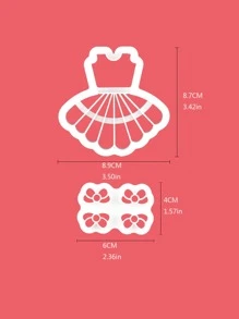2入組連衣裙和蝴蝶結形狀餅乾模具 - 白色 - 查看 5