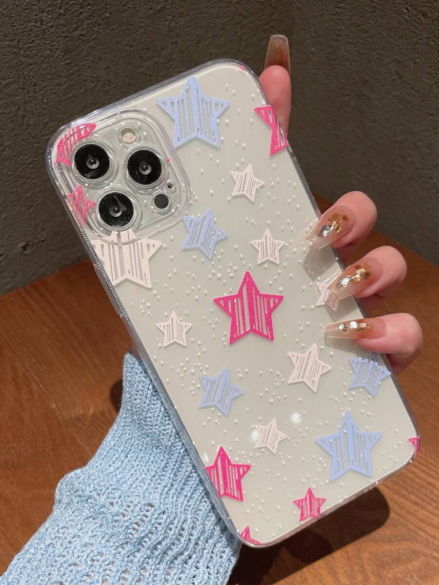 Funda para móvil con patrón de estrella anticaída - transparente - Ver 1