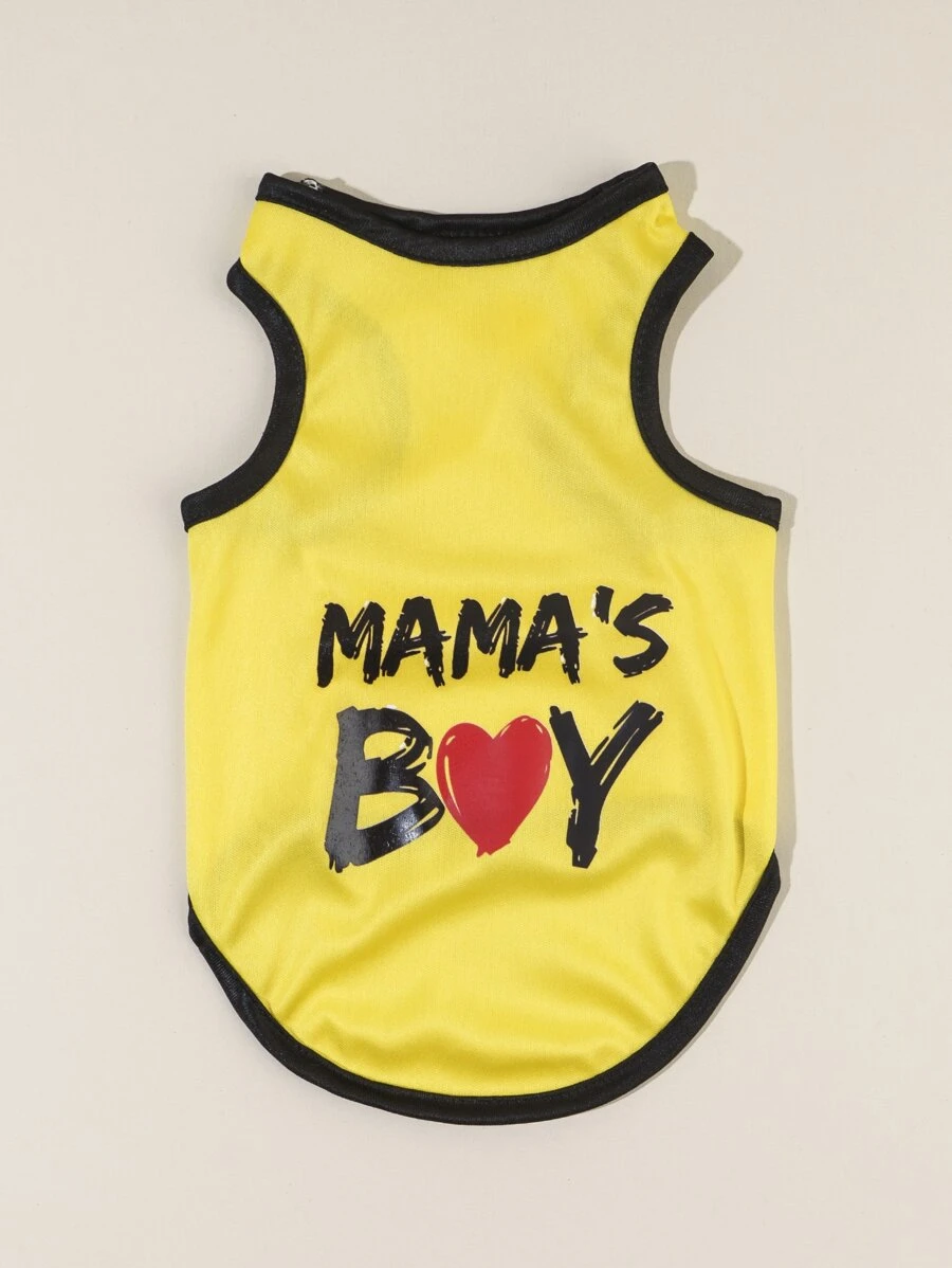 PETSIN 1PC Letter Graphic Pet Tank Cho Chó Và Mèo Cho Mùa Hè - Nhiều màu - Xem 1