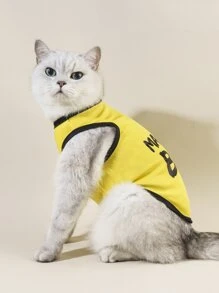PETSIN 1PC Letter Graphic Pet Tank Cho Chó Và Mèo Cho Mùa Hè - Nhiều màu - Xem 3