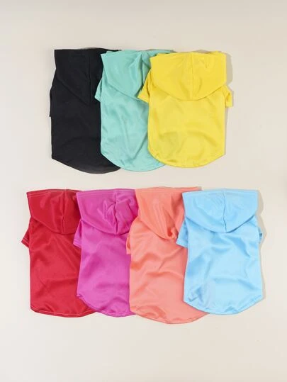 1入組隨機色寵物連帽衫適用於貓和狗狗適用於冷季