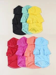 1入組隨機色寵物連帽衫適用於貓和狗狗適用於冷季 - 彩色 - 查看 2