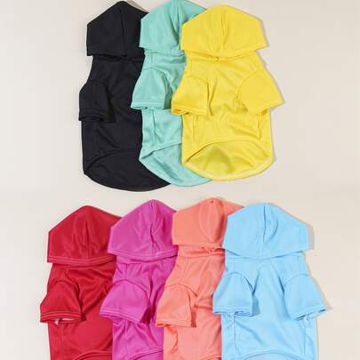 1入組隨機色寵物連帽衫適用於貓和狗狗適用於冷季