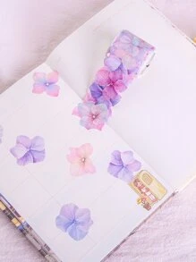 1roll Flower Pattern Masking Tape, Romantic Multi-purpose Washi Tape For DIY Craft, Painting Decoration - Multicolor - View 1