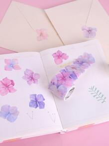 1roll Flower Pattern Masking Tape, Romantic Multi-purpose Washi Tape For DIY Craft, Painting Decoration - Multicolor - View 4