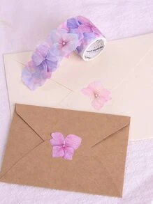 1roll Flower Pattern Masking Tape, Romantic Multi-purpose Washi Tape For DIY Craft, Painting Decoration - Multicolor - View 6