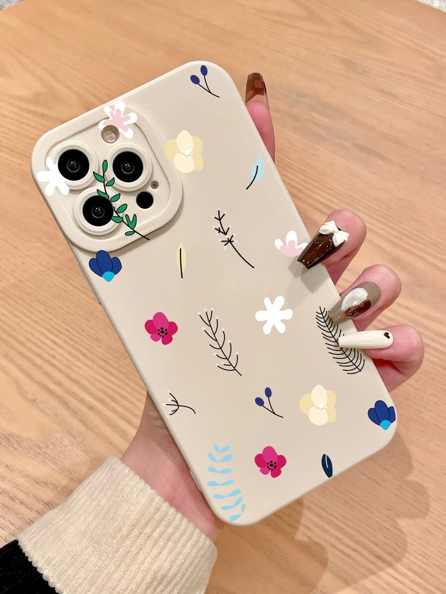 Ốp điện thoại chống rơi họa tiết hoa - Đen và trắng - Xem 1