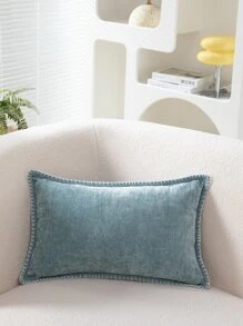 2pcs Baby Blue Cushion Cover, Simple Throw Pillow Cover, Pillow Insert Not Include, For Sofa, Living Room - Baby Blue - View 3
