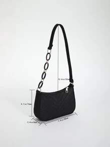 迷你流浪包針腳細節極簡 - 黑色 - 查看 5