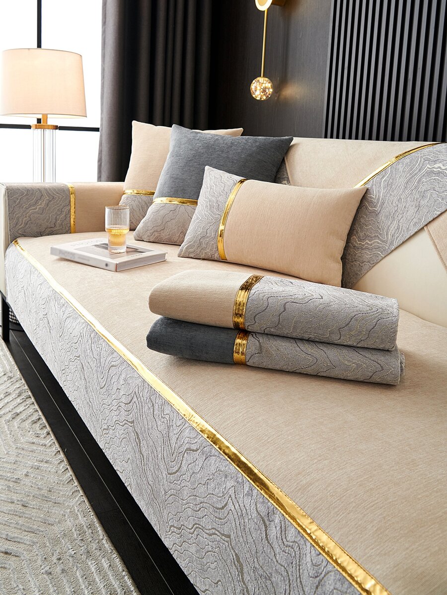 1 prosop de canapea jacquard, covoraș modern din poliester pentru sufragerie