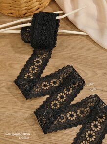 1roll Hollow Flower DIY Webbing Lace - màu đen - Xem 2