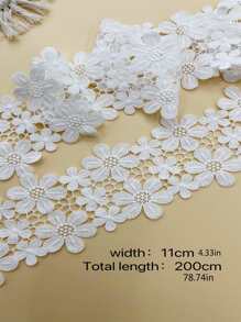 1pc 200cm Phụ kiện quần áo ren trang trí cho trang phục tự làm - trắng - Xem 2