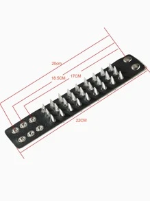 Vòng tay Spike rộng cho nam - màu đen - Xem 3