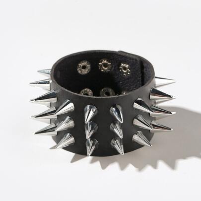 homens Pulseira larga decoração pontiaguda