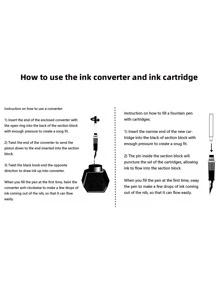 1pc Simple Fountain Pen, Minimalist Ink Pen For Office, School - Grey - View 5