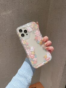Ốp điện thoại trong suốt chống rơi họa tiết hoa & thỏ - Trong sáng - Xem 2