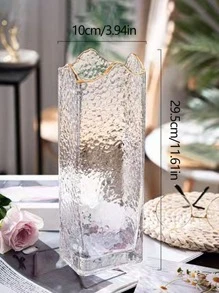 Florero de cristal de 1 pieza, jarrón transparente nórdico para flores - transparente - Ver 2