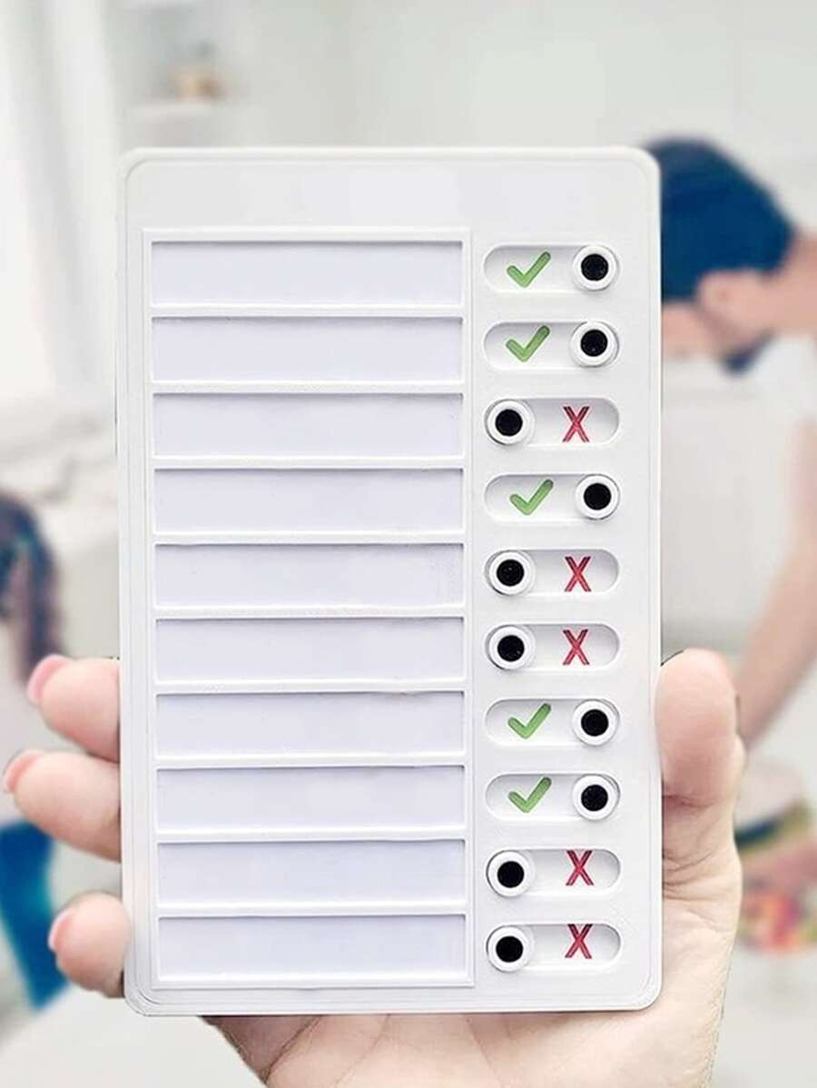 1pc White Plan Check Schedule With 10pcs Replacement Paper, Simple Portable Desktop Plan Board For Student - White - View 1