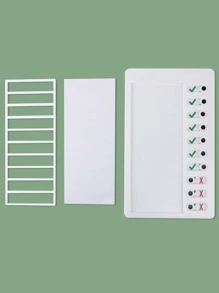 1pc White Plan Check Schedule With 10pcs Replacement Paper, Simple Portable Desktop Plan Board For Student - White - View 2