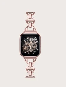 Correa de reloj de acero inoxidable compatible con Apple Watch - Rosa - Ver 2
