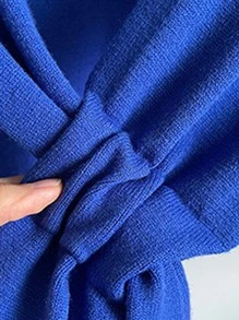 1入組女士素色防曬時尚百搭假領子日常裝飾 - 寶藍色 - 查看 3