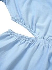 Asymmetrical Neck Cut Out Waist Dress