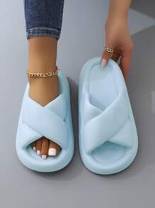 女士防滑交叉時尚拖鞋