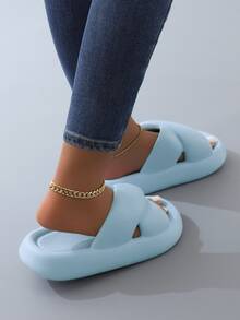 女士防滑交叉時尚拖鞋