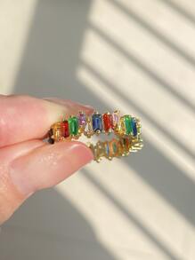 rakol 方晶鋯石裝飾戒指適合女士適合派對宴會婚禮 - 彩色 - 查看 5