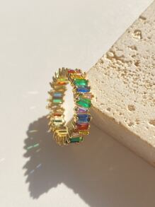 rakol 方晶鋯石裝飾戒指適合女士適合派對宴會婚禮 - 彩色 - 查看 6