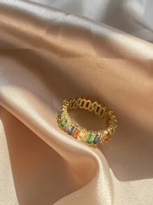 rakol 方晶鋯石裝飾戒指適合女士適合派對宴會婚禮 - 彩色 - 查看 8