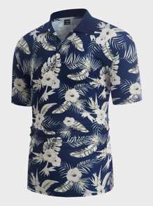 Manfinity Men Tropical Print Polo Shirt - Multicolor - View 1