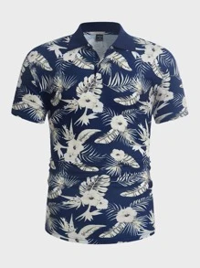Manfinity Men Tropical Print Polo Shirt - Multicolor - View 4
