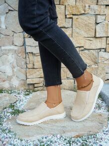 女士極簡低幫運動一腳蹬鞋 - 米色 - 查看 7