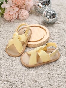 Baby Twist Detail Slingback Sandals, Fashionable Outdoor Canvas Sandals