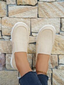 女士極簡低幫運動一腳蹬鞋 - 米色 - 查看 8