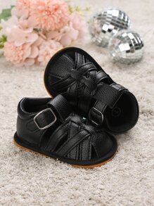 Bebé Sandalias con tira cruzada tira tobillera - Negro - Ver 5