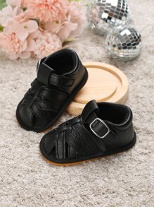 Bebé Sandalias con tira cruzada tira tobillera - Negro - Ver 7