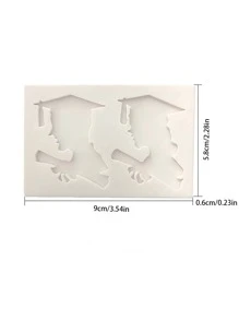 1pc Graduation Hat & Figure Shaped DIY Silicone Mold - Grey - View 2