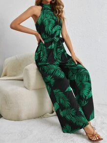 SHEIN Tall Áo liền quần nữ Buộc lại Dây kéo Thắt lưng Nhiệt đới Boho - Nhiều màu - Xem 7