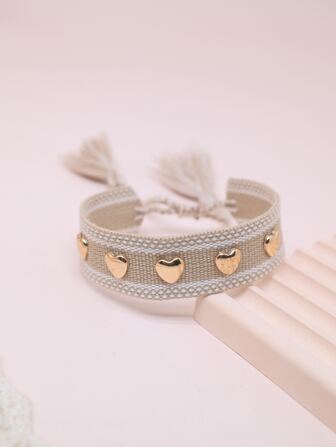 Heart & Tassel Decor Bracelet Valentines,Mom,Mother,Mother's Day,Gift