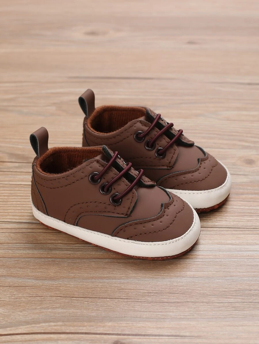 0-1 Years Old Baby Soft Sole Anti-Slip Shoes, Spring & Autumn - Brown - View 1