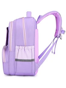 Chicas Mochila funcional con estampado de letra y dibujos animados de gran capacidad