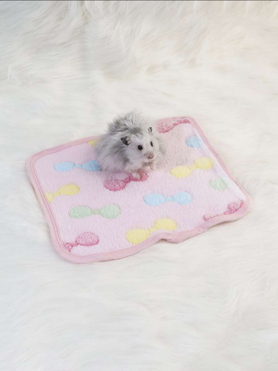 PETSIN 1pc Bow Print Hamster Blanket For Small Animal For Sleeping - Multicolor - View 1