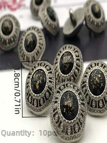 10pcs Pack High Shank Buttons For DIY Sweater, Coat - Multicolor - View 2