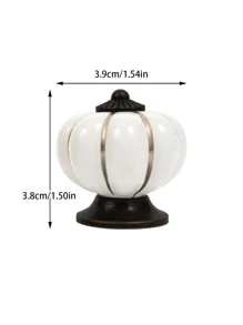 1pc Pumpkin Shaped Drawer Knob - White - View 3