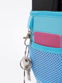 1pc Random Color Water Bottle Cover With Shoulder Strap, 2000ml Large Capacity Sports Bottle For Outdoor - Multicolor - View 8