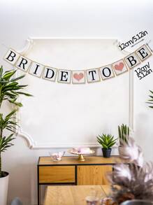 1pc Heart & Letter Pattern Decorative Banner - Multicolor - View 5