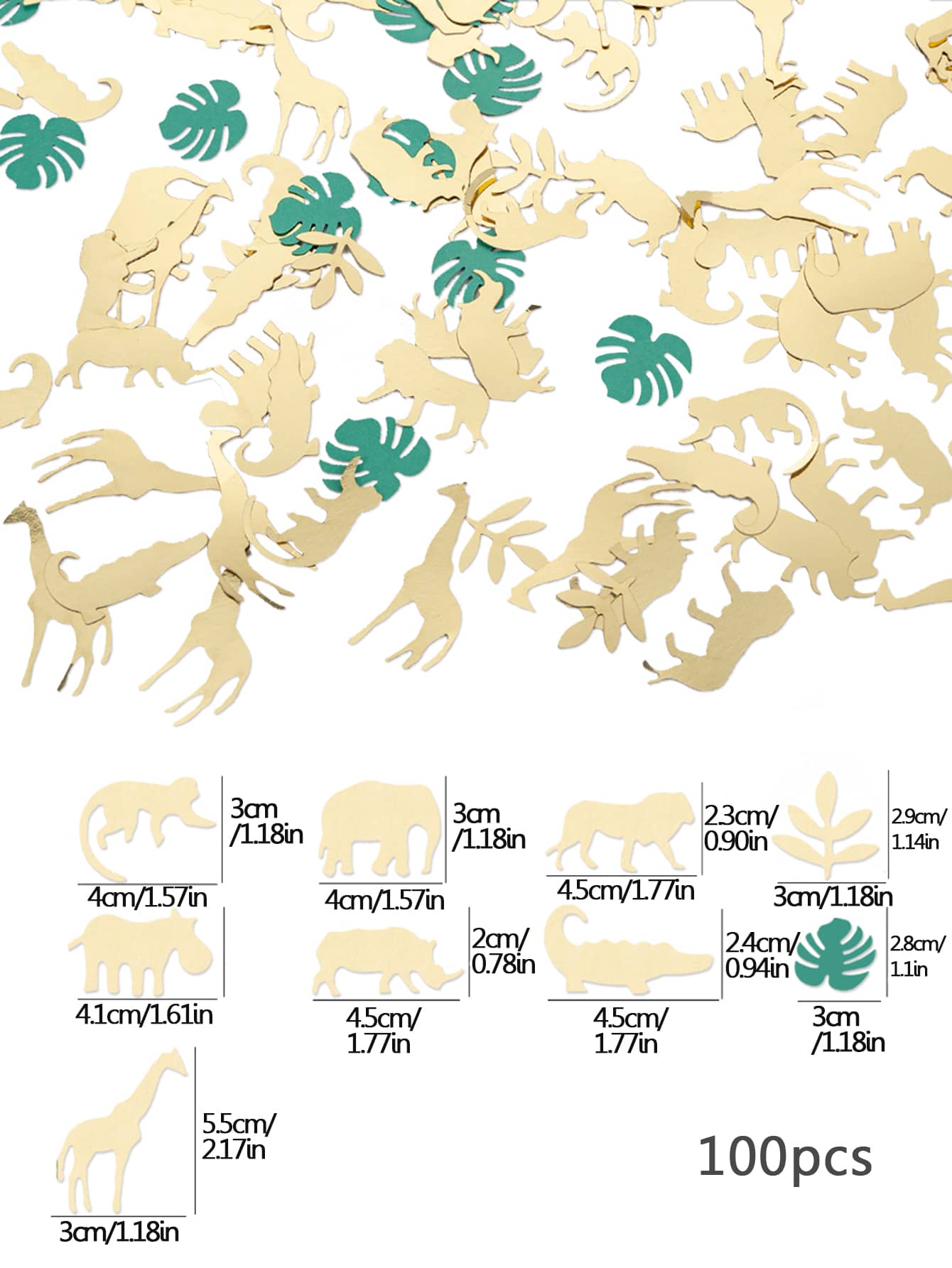 100pcs/Set Animal Design Throwing Confetti, Cartoon Paper Confetti For