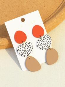 2pcs Geometric Drop Earrings - Multicolor - View 4